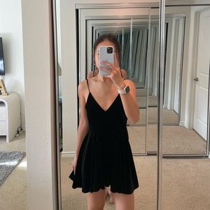Urban Outfitters silence + noise black velvet romper